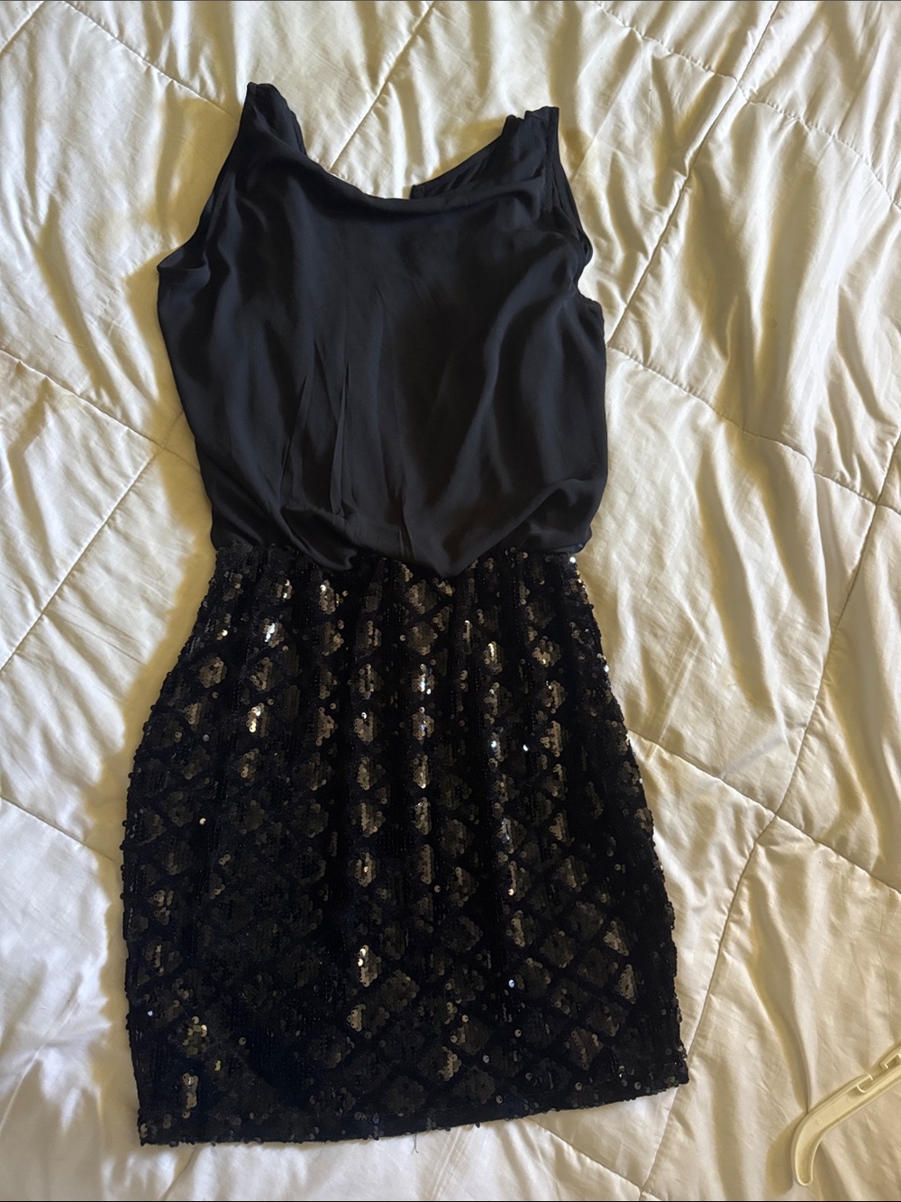 Black Sequin Skirt Cocktail Dress
